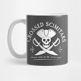 Pirate Series: Crossed Scimitars Est. 1716: Finest Crew on the Seven Seas (White Graphic) Mug